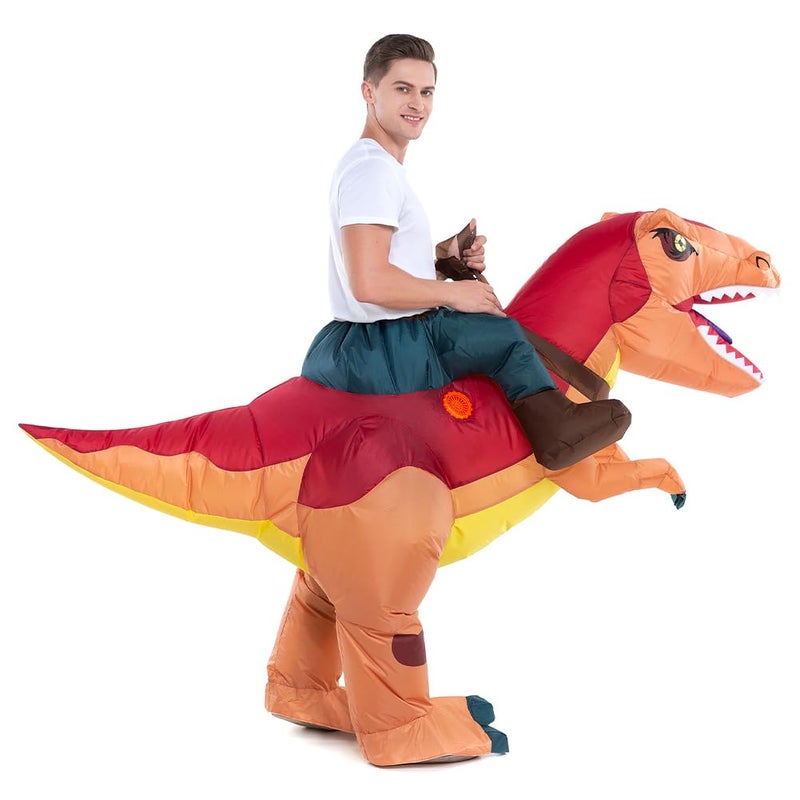 HSCTEK Inflatable Dinosaur Costume Adult Men Women, Inflatable Blow Up Costume Riding Trex Dinosaur Costume Youth, Inflatable Ride On Dinosaur Halloween Costume Teen - Image 4